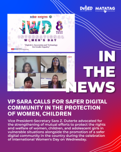 VP Sara calls for safer digital community in the protection of women, children