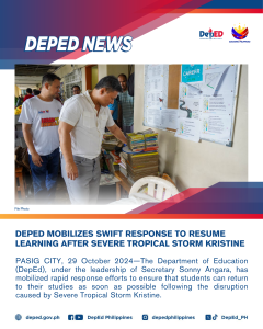 DepEd Mobilizes Swift Response to Resume Learning After Severe Tropical Storm Kristine