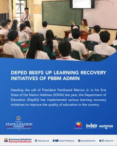 DepEd beefs up learning recovery initiatives of PBBM admin