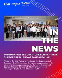 DepEd expresses gratitude for partners’ support in Palarong Pambasa 2023