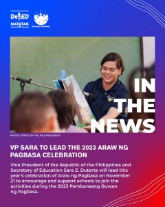 VP Sara to lead the 2023 Araw ng Pagbasa celebration