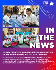 VP Sara credits Filipino learners for inspiration of her first children’s book, Isang Kaibigan