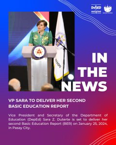 VP Sara to deliver her second Basic Education Report